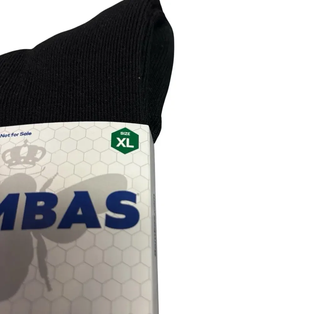 Bombas Socks 2-Pair Mens XL Black Crew Athletic Honeycomb Arch Odor Control